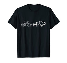 Load image into Gallery viewer, Bike Plus Dog Equals Love For Biking and Dog Lovers Tee