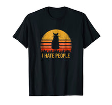 Load image into Gallery viewer, Vintage I Hate People Funny Cat Shirt