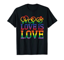 Load image into Gallery viewer, Love Is Love Rainbow t-shirt - Gay Lesbian Pride Shirts