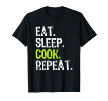 Load image into Gallery viewer, Eat Sleep Cook Repeat Cooking Gift Chef T-Shirt