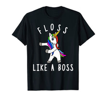 Load image into Gallery viewer, Floss Like a Boss Shirt - Flossing Unicorn Shirt