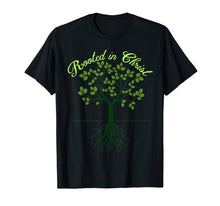 Load image into Gallery viewer, Rooted In Christ Tshirt Christian Cross Faith Jesus Shirt