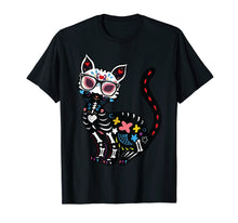 Load image into Gallery viewer, Cute Sugar Skull Mexican Cat T-Shirt