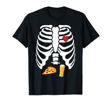 Load image into Gallery viewer, Skeleton Pregnancy Pizza Beer X-Ray Halloween Shirt
