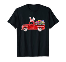 Load image into Gallery viewer, Red Old Truck Egg Hunting Easter Bunny Ear Headband Tshirt