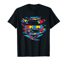 Load image into Gallery viewer, Kids Superhero Autism Awareness Tshirt Heart Autism Boy Girl