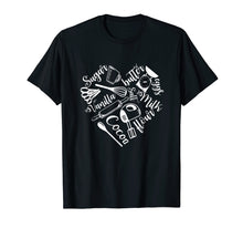 Load image into Gallery viewer, Baking Ingredients And Utensils Heart T-Shirt