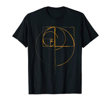 Load image into Gallery viewer, fibonacci golden ratio circle t shirt