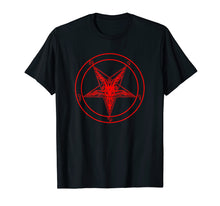 Load image into Gallery viewer, Pentagram T-Shirt with Baphomet Goat Head Satanic Black Star