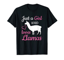 Load image into Gallery viewer, Just a Girl Who Loves Llamas - Cute Animal Lover T-shirt