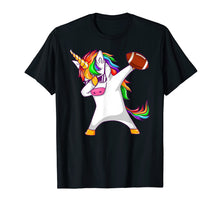 Load image into Gallery viewer, Football Unicorn T-Shirt Girls Squad Party Rainbow Dab Dance