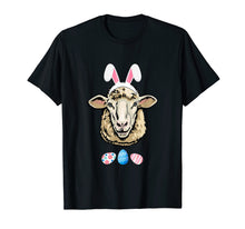 Load image into Gallery viewer, Funny Easter Sheep With Bunny Ears And Eggs T Shirt
