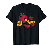 Load image into Gallery viewer, Fruits with apple, banana, cherry and strawberries T-Shirt