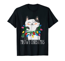 Load image into Gallery viewer, Meowy Christmas Holiday Tshirt - Funny Merry Catmas Tee
