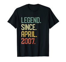 Load image into Gallery viewer, Born April 2007 Vintage Retro Tshirt 12th Birthday Him Her