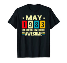 Load image into Gallery viewer, 36 Years Old Shirt May 1983 T-Shirt Retro Vintage 1983