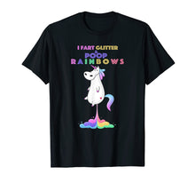 Load image into Gallery viewer, i Fart glitter Poop rainbow - farting unicorn fartnite shirt