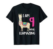 Load image into Gallery viewer, 9th Birthday Llama I'm 9 Years Old and Llamazing T-Shirt