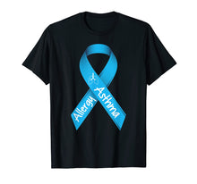 Load image into Gallery viewer, Asthma and Allergies Light Blue Awareness Ribbon T Shirt