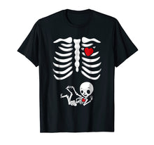 Load image into Gallery viewer, Pregnant Halloween T-Shirts - X-Ray Skeleton Child Baby Boy