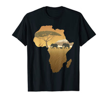 Load image into Gallery viewer, Africa T-Shirt Elephant Map Dad South Animal Big Five Safari