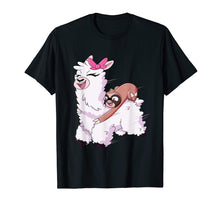 Load image into Gallery viewer, Sloth Riding Llama T-Shirt Cute Tee
