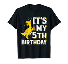 Load image into Gallery viewer, It's My 5th Birthday Shirt Dinosaur Party for 5 year old boy