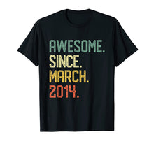 Load image into Gallery viewer, Born in March 2014 T-Shirt Vintage 5th Birthday Him Her