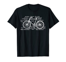 Load image into Gallery viewer, Vintage French Diagram of a Bicycle T-shirt Tee