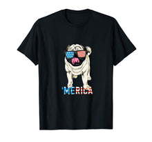 Load image into Gallery viewer, 4th July Shirt Gift Men Women Kids Merica Pug USA Flag Tee