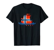 Load image into Gallery viewer, Norway Viking Shirt, Norwegian Flag Viking Ship T-Shirt
