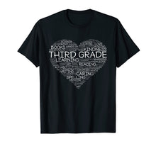 Load image into Gallery viewer, Third Grade Word Heart T-Shirt 3rd Grade Student & Teacher
