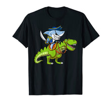 Load image into Gallery viewer, Shark Pirate Riding T-Rex Dinosaur Funny Boys Kids T-Shirt