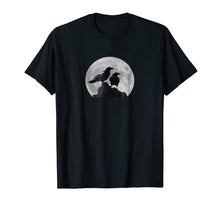 Load image into Gallery viewer, Crows/Ravens Birds with Full Moon T-Shirt