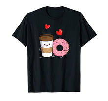 Load image into Gallery viewer, Coffee And Donuts Shirt Cute Kawaii T-Shirt Dark