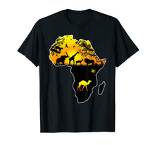 Load image into Gallery viewer, African Savannah safari wildlife Africa map t-shirt
