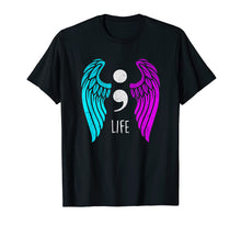 Load image into Gallery viewer, Suicide Awareness T-Shirt - Semi colon Angel