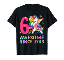 Load image into Gallery viewer, 6 Years Old 6th Birthday Unicorn Dabbing Shirt Girl Party