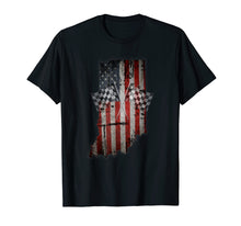 Load image into Gallery viewer, Indiana T Shirt Distressed Look Checkered Flag
