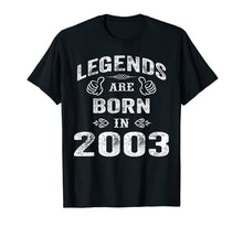 Load image into Gallery viewer, Legends are born in 2003 T Shirt 16 years old Birthday Tee