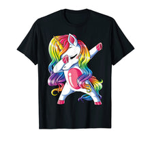 Load image into Gallery viewer, Dabbing Unicorn T shirt Girls Kids Women Rainbow Unicorns
