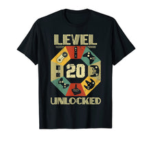 Load image into Gallery viewer, Level 20 Unlocked T Shirt Funny Video Gamer 20th Birthday