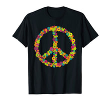 Load image into Gallery viewer, Peace Sign TShirt Love flower Retro Gift 50s 60s 70s 80s 90s