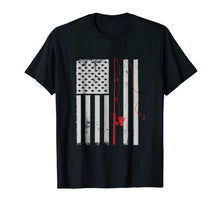 Load image into Gallery viewer, American Flag Patriotic Fishing Pole Outdoorsman T-Shirt