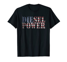 Load image into Gallery viewer, Diesel Power American Flag T-Shirt - Truck Mechanic Gift