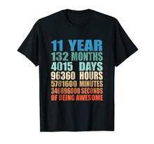 Load image into Gallery viewer, 11 Years Old 11th Birthday Vintage Retro T-Shirt 132 Months