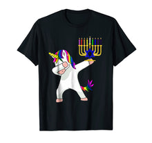 Load image into Gallery viewer, Unicorn Dabbing Hanukkah T-Shirt