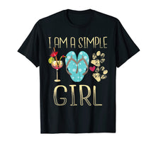 Load image into Gallery viewer, Simple Girl Loves Wine Flip Flops Dog Paw Tshirt for Women