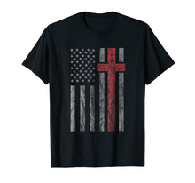 Load image into Gallery viewer, Vintage Distressed USA Flag Christian Shirt - Patriotic Tee