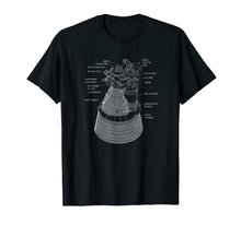 Load image into Gallery viewer, F-1 Rocket Design Drawing Graphic Tee Shirt Rocketdyne
